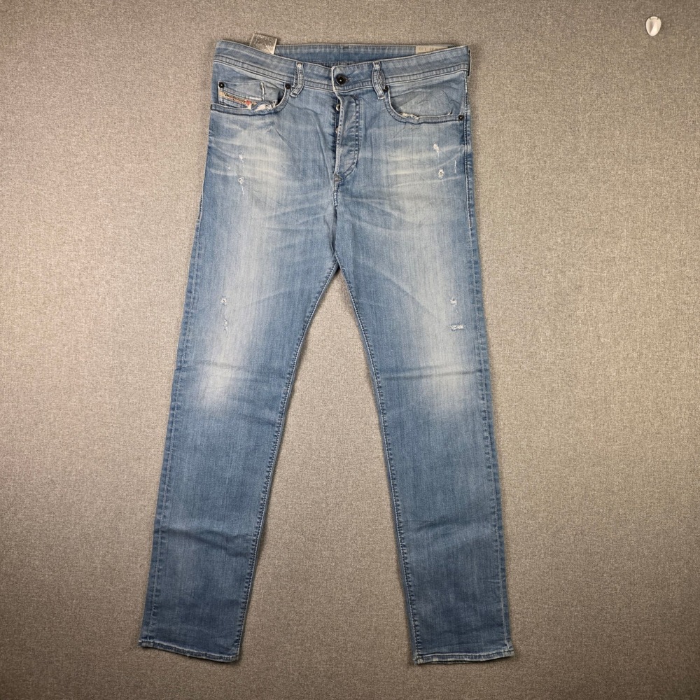 Diesel Old Money Buster Regular Tapered Jeans Light Wash Stretch Denim 33x32 Y2K